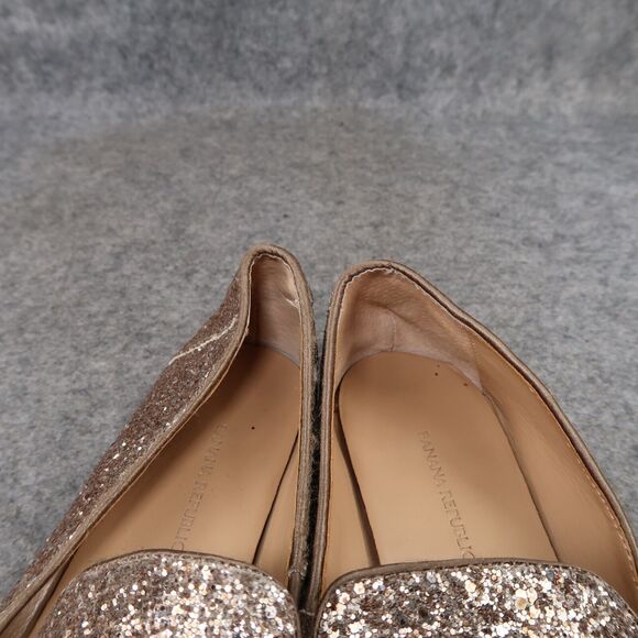 Banana Republic Shoes Womens 7 Fashion Slipper Demi Glitter Smoking Slip On Gold - Picture 11 of 12
